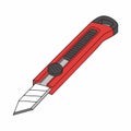 Red Utility Knife Box Cutter Tool Vector Illustration Royalty Free Stock Photo