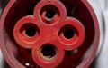 Red 400V three-phase power socket . Royalty Free Stock Photo