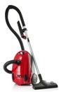 Red Vacuum Cleaner isolated on white background Royalty Free Stock Photo