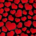 Red valentine hearths symbol seamless dark pattern eps10