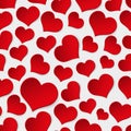 Red valentine hearths symbol seamless pattern