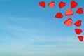 Red valentine hearts with sky Royalty Free Stock Photo