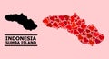 Red Valentine Mosaic Map of Sumba Island