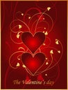 Red Valentine postcard 1 Royalty Free Stock Photo