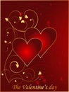 Red Valentine postcard 2 Royalty Free Stock Photo