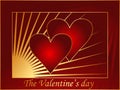 Red Valentine postcard 3 Royalty Free Stock Photo