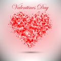 Red Valentine s Day background with hearts on red. Vector illustration. Cute love banner or greeting card. Royalty Free Stock Photo