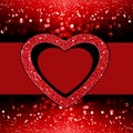 Red ValentineÃ¢â¬â¢s Day heart love glitter background