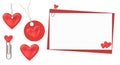 Red valentine set Royalty Free Stock Photo