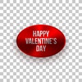 Red Valentines Badge with Greeting Text