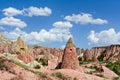 Red valley at Cappadocia, Anatolia, Turkey. Royalty Free Stock Photo