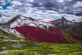 Red Valley near the rainbow mountain in Palccoyo, Cusco, Peru Royalty Free Stock Photo