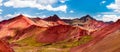 Red Valley at Vinicunca Rainbow Mountain in Peru