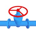 Red valve on the main gas pipeline Royalty Free Stock Photo