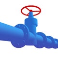 Red valve on the main gas pipeline Royalty Free Stock Photo