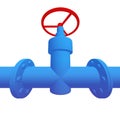 Red valve on the main gas pipeline Royalty Free Stock Photo