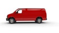 Red Van - Side View Royalty Free Stock Photo