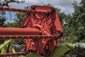 The red varnished reel of a combine