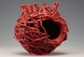 Red Vascular Network Sculpture