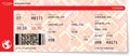 Red vector airline passenger and baggage boarding pass ticket Royalty Free Stock Photo