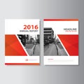 Red Vector annual report Magazine Leaflet Brochure Flyer template design, book cover layout design Royalty Free Stock Photo