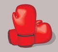 Red vector boxing gloves. Realistic illustration.