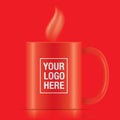 Red vector coffee mug Royalty Free Stock Photo