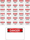 Red vector danger signs Royalty Free Stock Photo