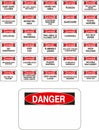 Red vector danger signs