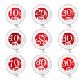 Red Vector Discount Stickers Royalty Free Stock Photo