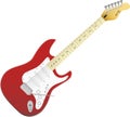 Red vector electro guitar. Music in your life.