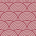 Red vector endless pattern created with thin undulate stripes Royalty Free Stock Photo