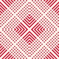 Red vector geometric seamless pattern with squares, lines, grid, diamonds Royalty Free Stock Photo