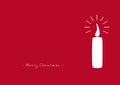 Single Candle - Red Christmas Greeting Card Template