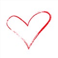 Red vector grunge heart icon, Valentine day, illustration vintage design element Royalty Free Stock Photo