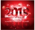 Red vector 2019 Happy New Year background