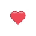 Red vector heart icon. Heart emoji. Heart sticker. Love symbol Valentine`s Day. Element for design logo mobile app interface card