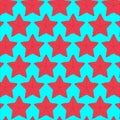 Red Vector illustration of starfish. Marine pattern. Royalty Free Stock Photo