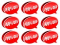 Red vector price tags