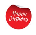 Red vector stickers. Happy Birthday. Vector badge and logo