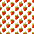 Red vector strawberries seamless pattern