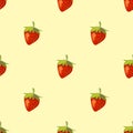 Red vector strawberries seamless pattern