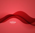 Red vector Template Abstract background with curves lines. For flyer, brochure, booklet and websites design Royalty Free Stock Photo