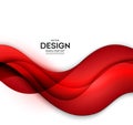 Red vector Template Abstract background with curves lines. For flyer, brochure, booklet and websites design Royalty Free Stock Photo