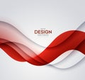 Red vector Template Abstract background with curves lines and shadow. For flyer, brochure, booklet design Royalty Free Stock Photo