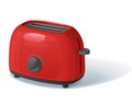 red vector toaster with the heating regulator