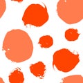 Red vector watercolor dot seamless pattern Royalty Free Stock Photo