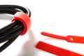 red velcro cable tie Royalty Free Stock Photo
