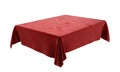 Red velor rectangular tablecloth for the table on white Royalty Free Stock Photo