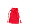 Red velvet bag isolated on white background Royalty Free Stock Photo
